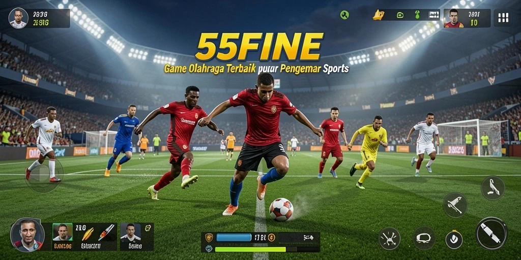 Tampilan seru dari gameplay 55FIVE di lapangan olahraga.