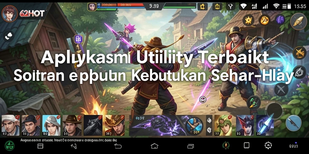 Tampilan utama aplikasi 62HOT dengan fitur-fitur Utility yang berguna.