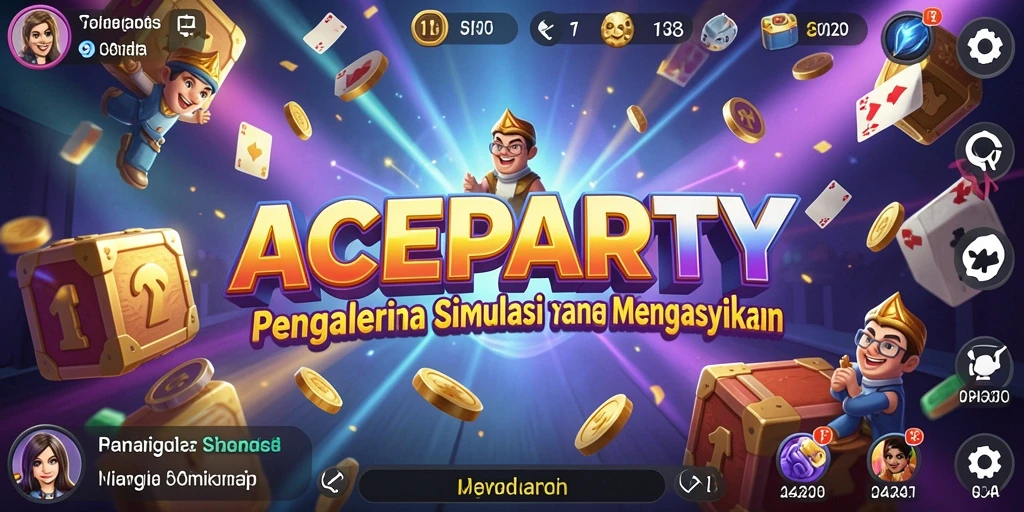 Screenshot gameplay ACEPARTY yang menampilkan aktivitas simulasi yang seru.