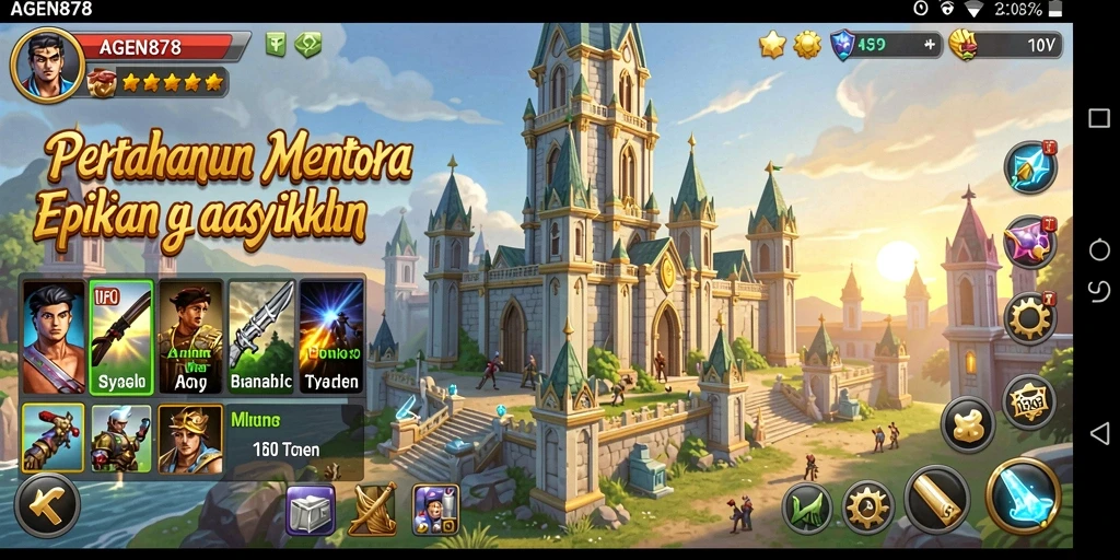 Screenshot AGEN878 menampilkan aksi seru dalam menghadapi gelombang musuh.