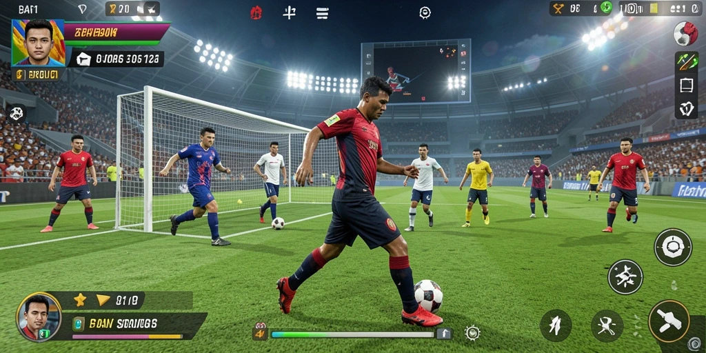 Tampilan gameplay BARU01 yang menarik saat pertandingan olahraga.
