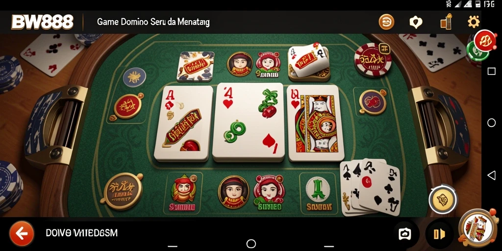 Screenshot utama BW888 menunjukkan gameplay seru dan interaksi domino.