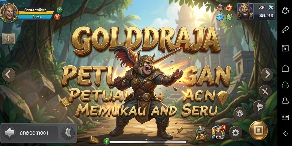 Screenshot gameplay GOLDRAJA menunjukkan petualangan aksi yang mendebarkan.