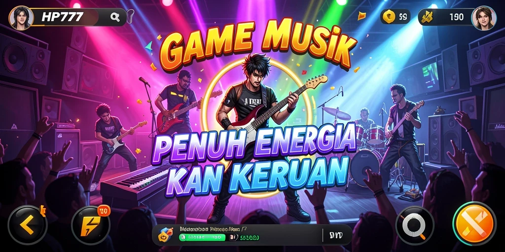 Tampilan seru gameplay musik di HP777.
