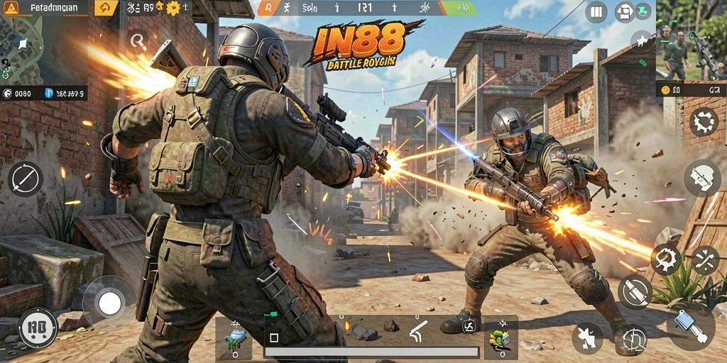Gameplay mendebarkan dengan aksi Battle Royale yang seru.