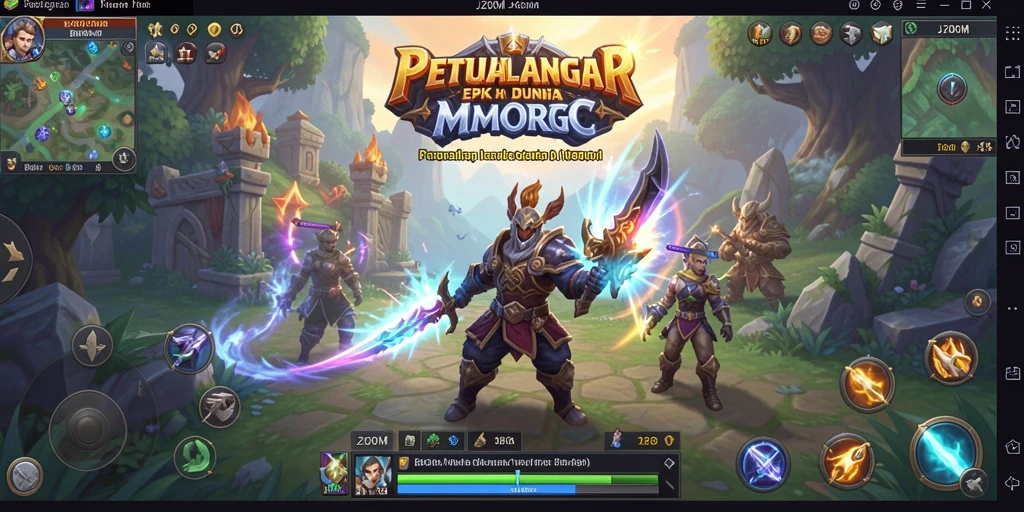 Tangkapan layar utama J200M menunjukkan aksi mendebarkan dalam gameplay MMORPG.