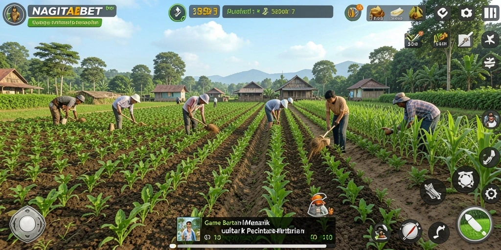 Tampilan gameplay menarik dari NAGITABET menunjukkan aktivitas bertani.
