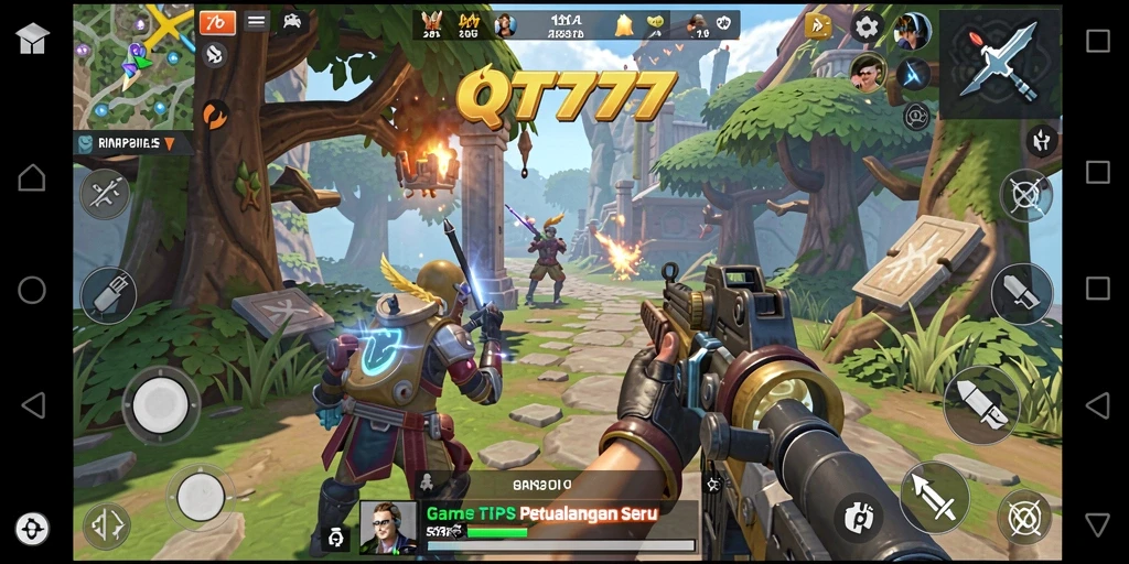 Tampilan menangkap aksi seru dalam game TPS QT777.