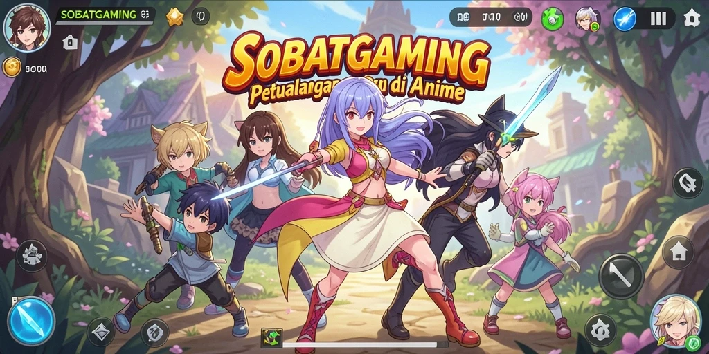 Gameplay seru dalam SOBATGAMING dengan karakter anime favorit.