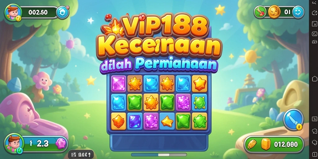 Tampilan gameplay yang seru dari VIP188 dengan grafis Match-3 yang menyenangkan.