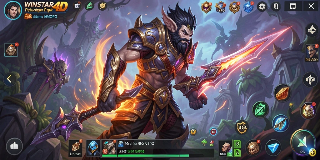 Tangkapan layar gameplay WINSTAR4D yang menampilkan aksi seru dalam petualangan MMORPG.